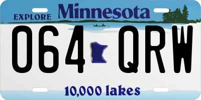 MN license plate 064QRW