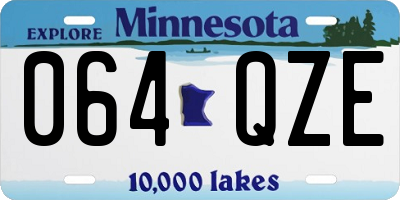 MN license plate 064QZE