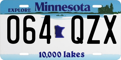 MN license plate 064QZX