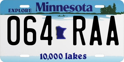 MN license plate 064RAA