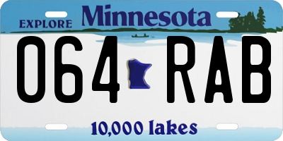 MN license plate 064RAB