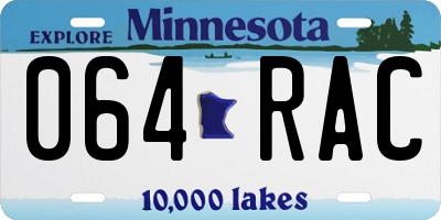 MN license plate 064RAC