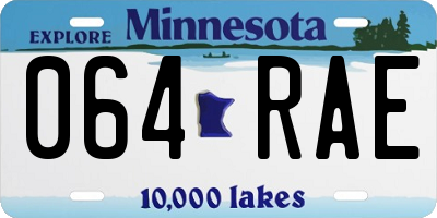 MN license plate 064RAE