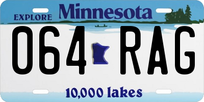 MN license plate 064RAG