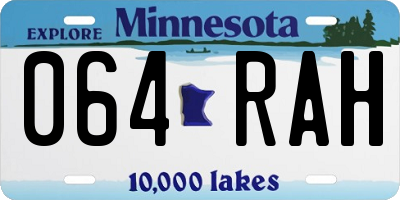 MN license plate 064RAH