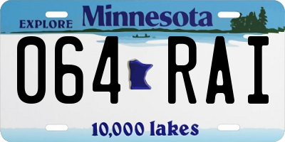 MN license plate 064RAI