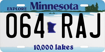 MN license plate 064RAJ