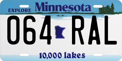 MN license plate 064RAL
