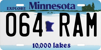 MN license plate 064RAM