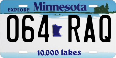 MN license plate 064RAQ