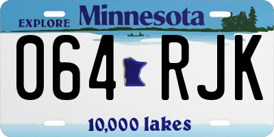 MN license plate 064RJK