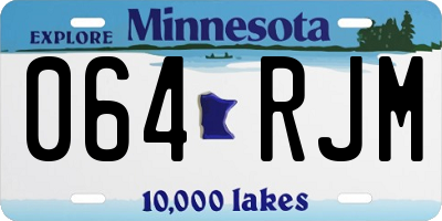 MN license plate 064RJM