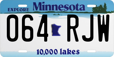 MN license plate 064RJW