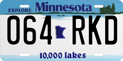 MN license plate 064RKD