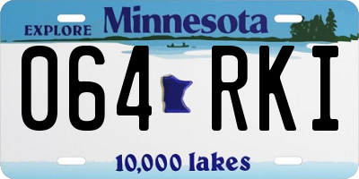 MN license plate 064RKI