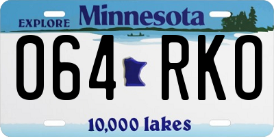 MN license plate 064RKO