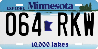 MN license plate 064RKW