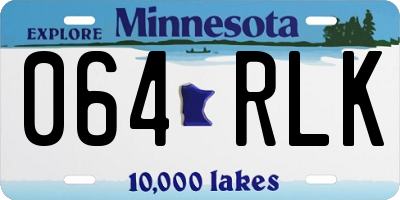 MN license plate 064RLK