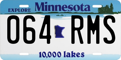 MN license plate 064RMS