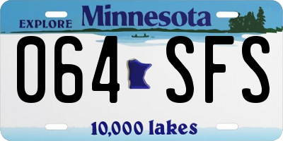 MN license plate 064SFS