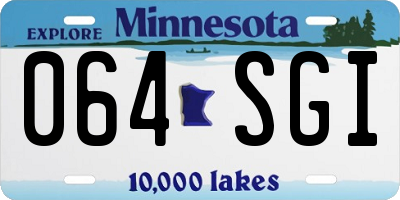 MN license plate 064SGI
