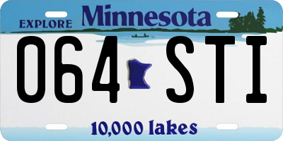 MN license plate 064STI
