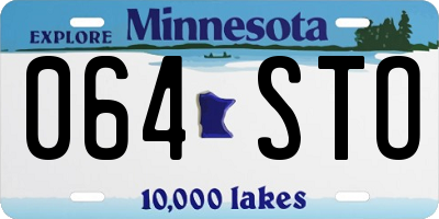 MN license plate 064STO