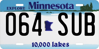 MN license plate 064SUB