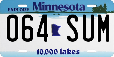 MN license plate 064SUM