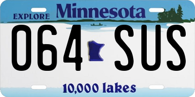 MN license plate 064SUS