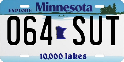 MN license plate 064SUT