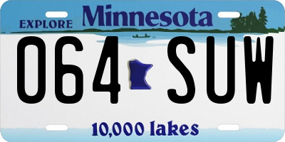 MN license plate 064SUW