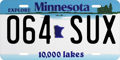 MN license plate 064SUX