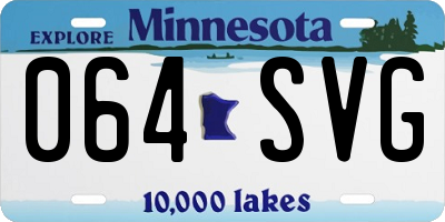 MN license plate 064SVG