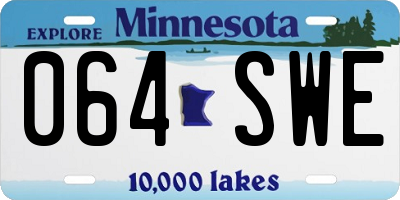 MN license plate 064SWE