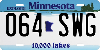 MN license plate 064SWG