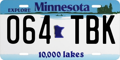 MN license plate 064TBK
