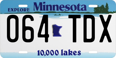 MN license plate 064TDX