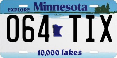 MN license plate 064TIX