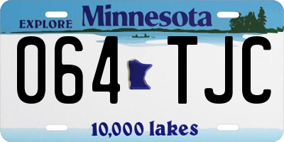 MN license plate 064TJC