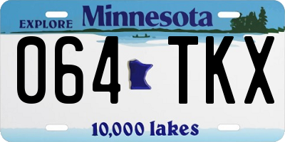 MN license plate 064TKX