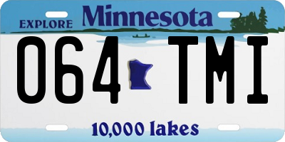 MN license plate 064TMI