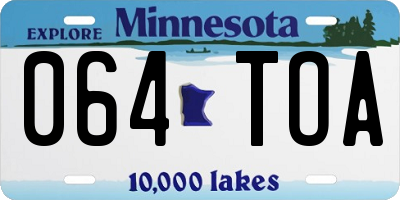 MN license plate 064TOA