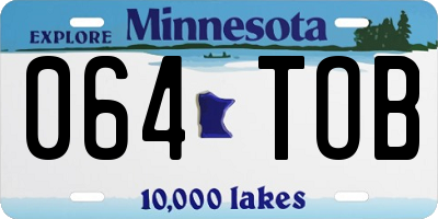 MN license plate 064TOB