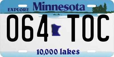 MN license plate 064TOC