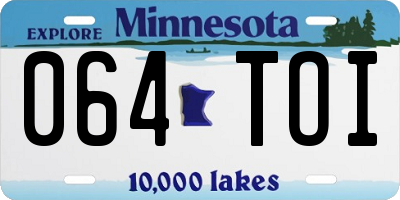 MN license plate 064TOI