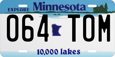 MN license plate 064TOM