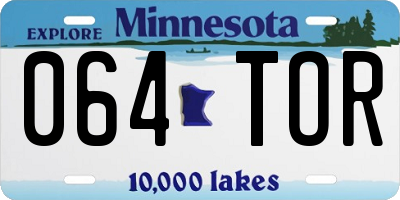 MN license plate 064TOR