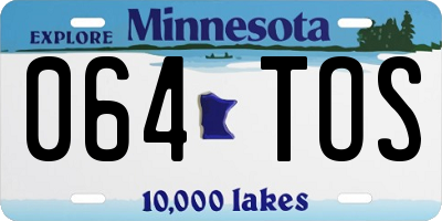 MN license plate 064TOS