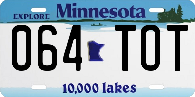 MN license plate 064TOT
